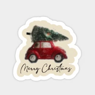 Retro Christmas Truck Sticker